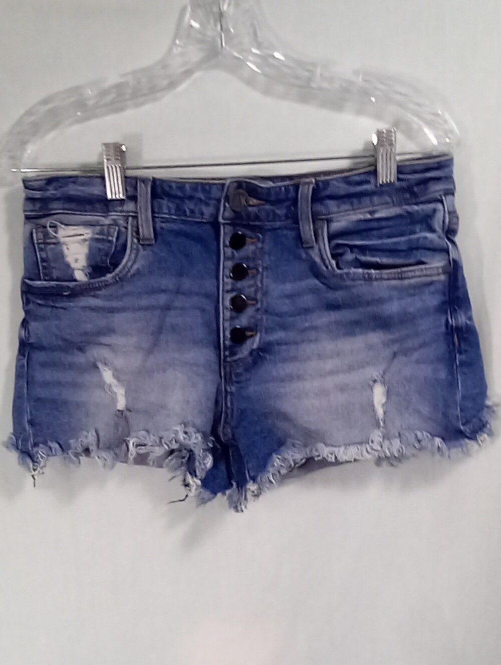Kut from the Kloth Jane High-Rise Distressed Button Fly Jeans Shorts Size 6